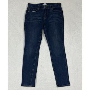 GUC LOFT Skinny Jeans Women Petite Dark Indigo Blue Stretch Denim Mid Rise Sz 4P